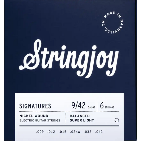Stringjoy Signatures Balanced Super Light Nickel Wound Electric Guitar Strings 9-42 Gauge