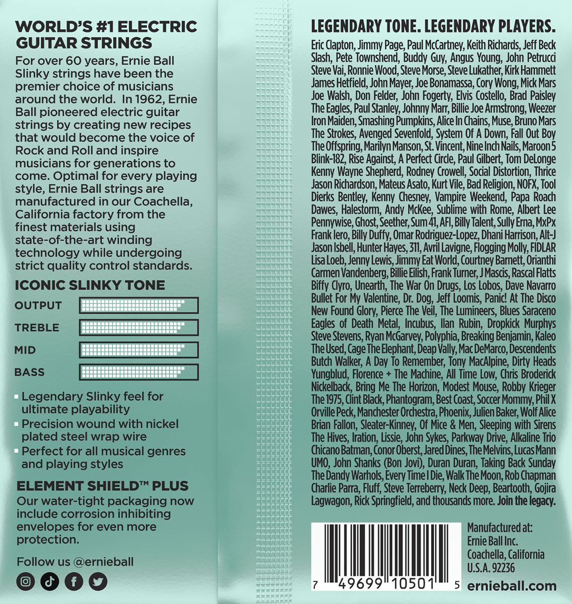 Ernie Ball Mondo Slinky Nickel Wound Electric Guitar Strings 10.5 - 52 Gauge