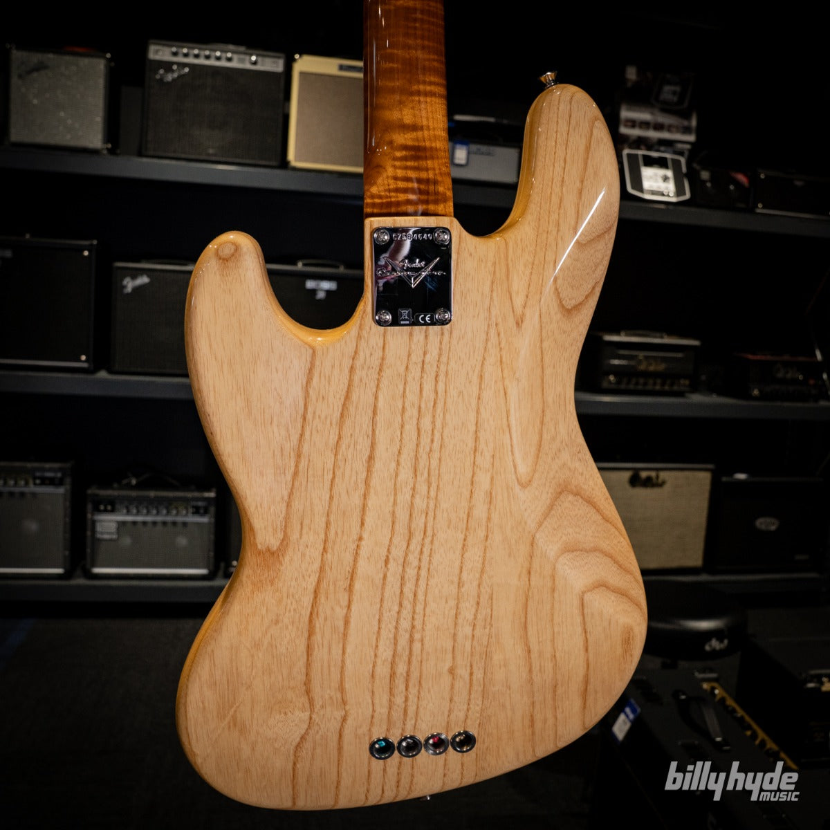 Fender Custom Shop Artisan Maple Burl Jazz Bass Guitar in Aged Natural