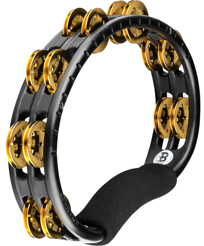 Meinl Percussion TMT1BBK Traditional ABS Series Hand Held Molded ABS Tambourine Solid Brass Jingles in Black