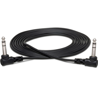 Hosa CSS110RR Balanced Interconnect Cable, Right Angle 1/4 inch TRS to Same, 10 FT / 3M