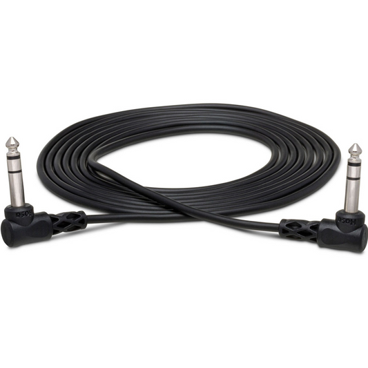 Hosa CSS110RR Balanced Interconnect Cable, Right Angle 1/4 inch TRS to Same, 10 FT / 3M