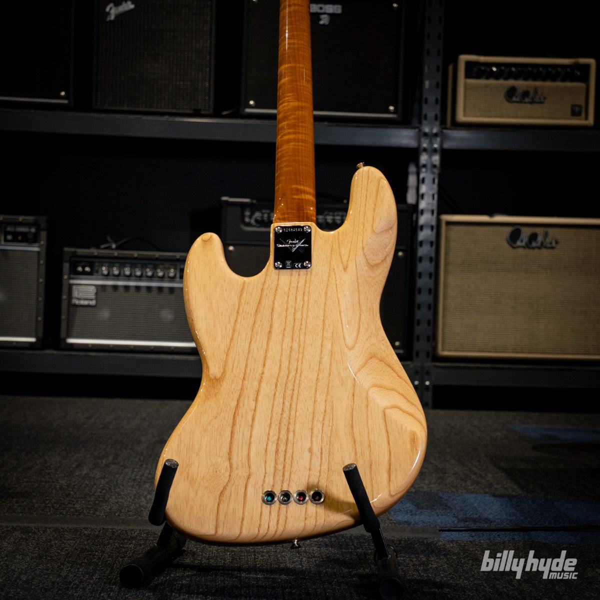 Fender Custom Shop Artisan Maple Burl Jazz Bass Guitar in Aged Natural