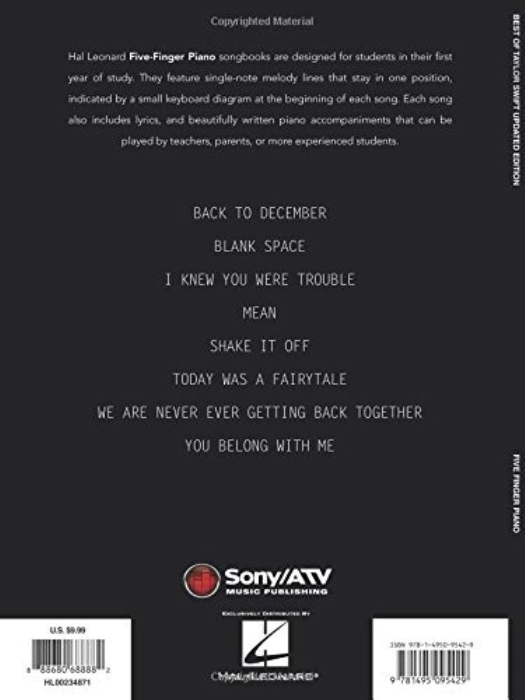 Best of Taylor Swift Five Finger Piano Updated