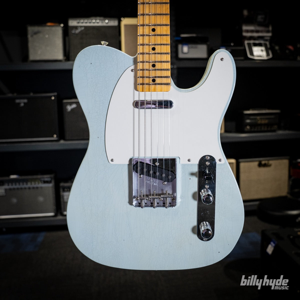 Fender Custom Shop 1955 Telecaster Journeyman Relic with Closet Classic Hardware Electric Guitar in Super Aged Sonic Blue
