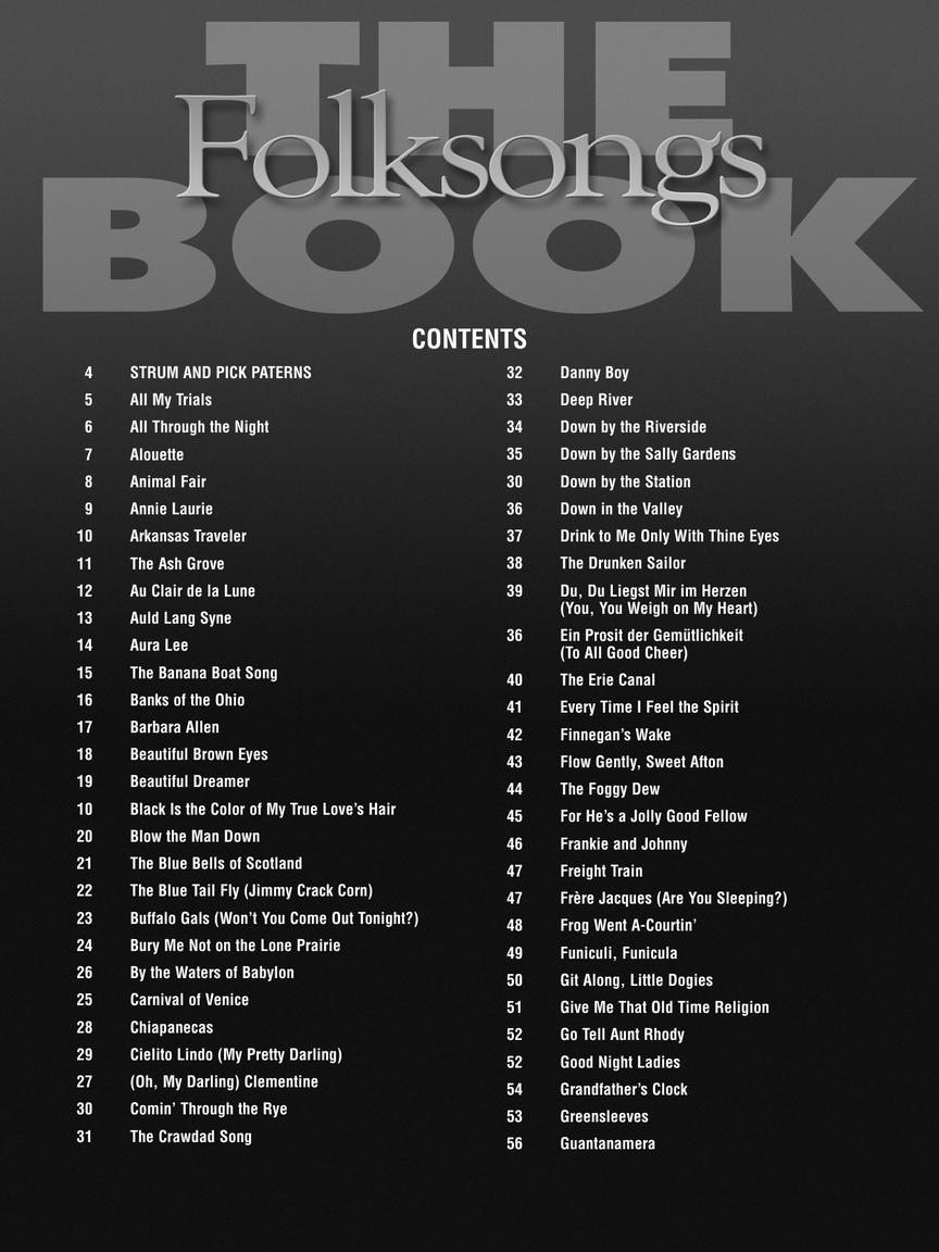 The Folksongs Book Easy Guitar Tab