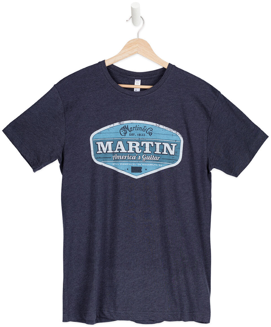 Martin Retro Graphic Tee Medium in Navy Blue
