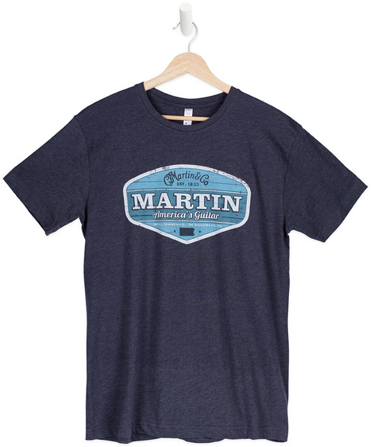 Martin Retro Graphic Tee Medium in Navy Blue