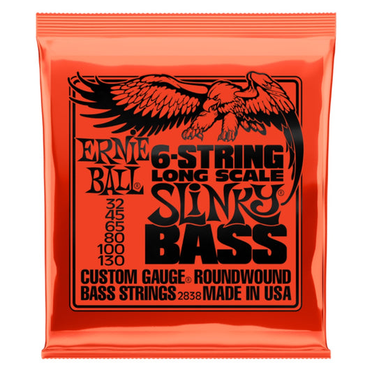 Ernie Ball  2838  6-String Slinky Nickel Wound Bass Guitar String , 32-130 Gauge