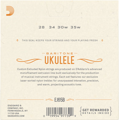 D'Addario EJ65B Baritone Ukulele Strings