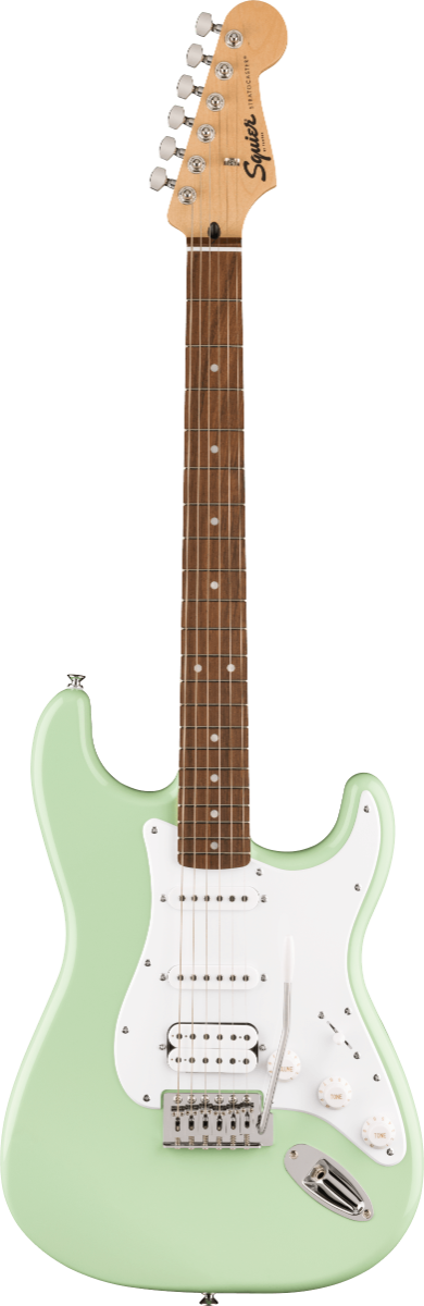 Squier FSR Squier Sonic Stratocaster HSS, Laurel Fingerboard, White Pickguard in Surf Green