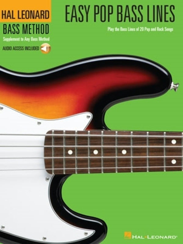 Hal Leonard Easy Pop Bass Lines Book & OLA