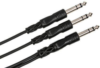HOSA CYS103 Y Cable 1/4" TRS to Dual 1/4" TRS 3Ft