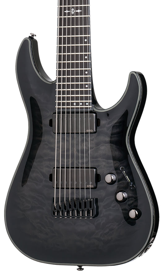 Schecter Hellraiser Hybrid C 8 8 String in Trans Black Burst