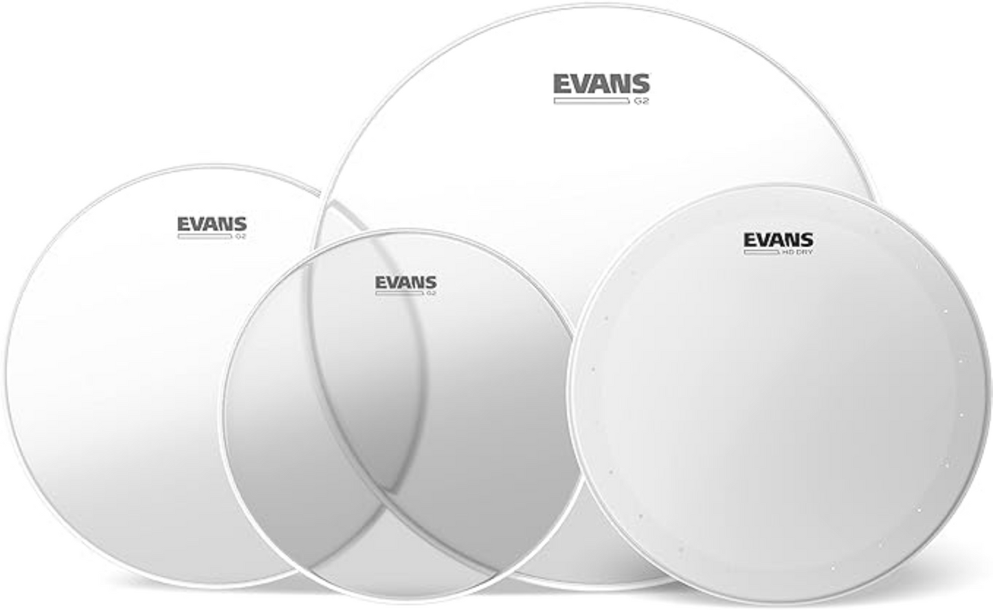 Evans G2 Clear Fusion Pack 10", 12" and 14" & Evans 14" HD Dry Snare Batter