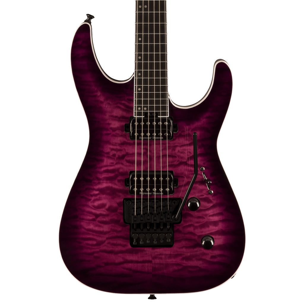 Jackson Pro Plus Series Dinky DKAQ, Ebony Fingerboard in Transparent Purple Burst