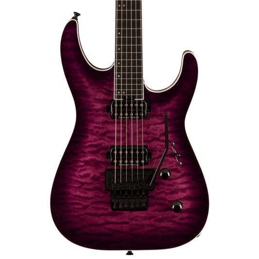Jackson Pro Plus Series Dinky DKAQ, Ebony Fingerboard in Transparent Purple Burst
