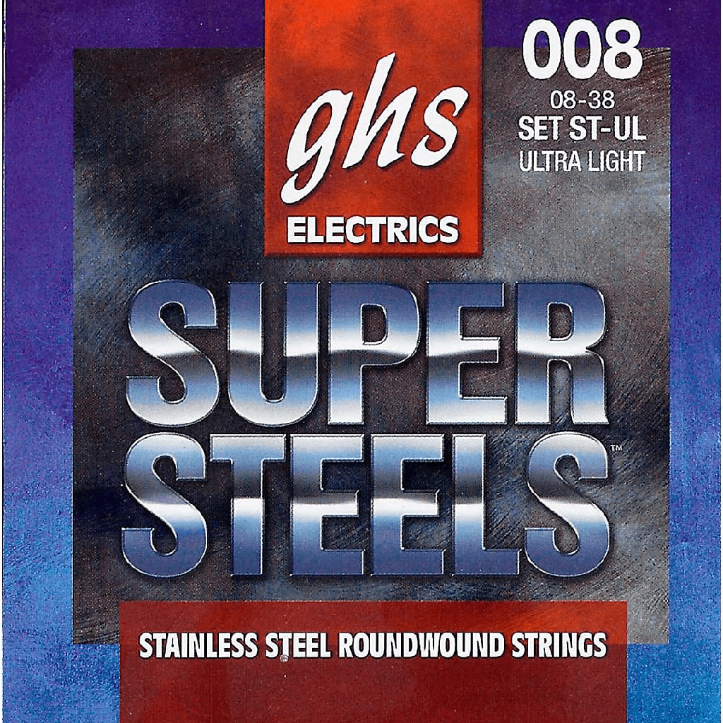 GHS STUL Super Steels Ultra Light Electric Guitar Strings 8-38 Gauge