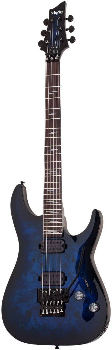Schecter Omen Elite-6 FR Electric Guitar in See Thru Blue Burst