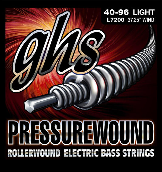 GHS L7200 Pressurewound Bass Guitar Strings 40-96 Gauge