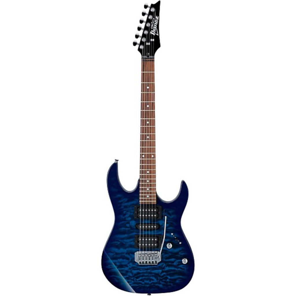 Ibanez GRX70QA Electric Guitar in Transparent Blue Burst