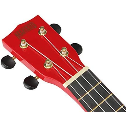 Mahalo Rainbow Series with Learn 2 Play Essentials Accessory Ukulele Pack in High Gloss Red