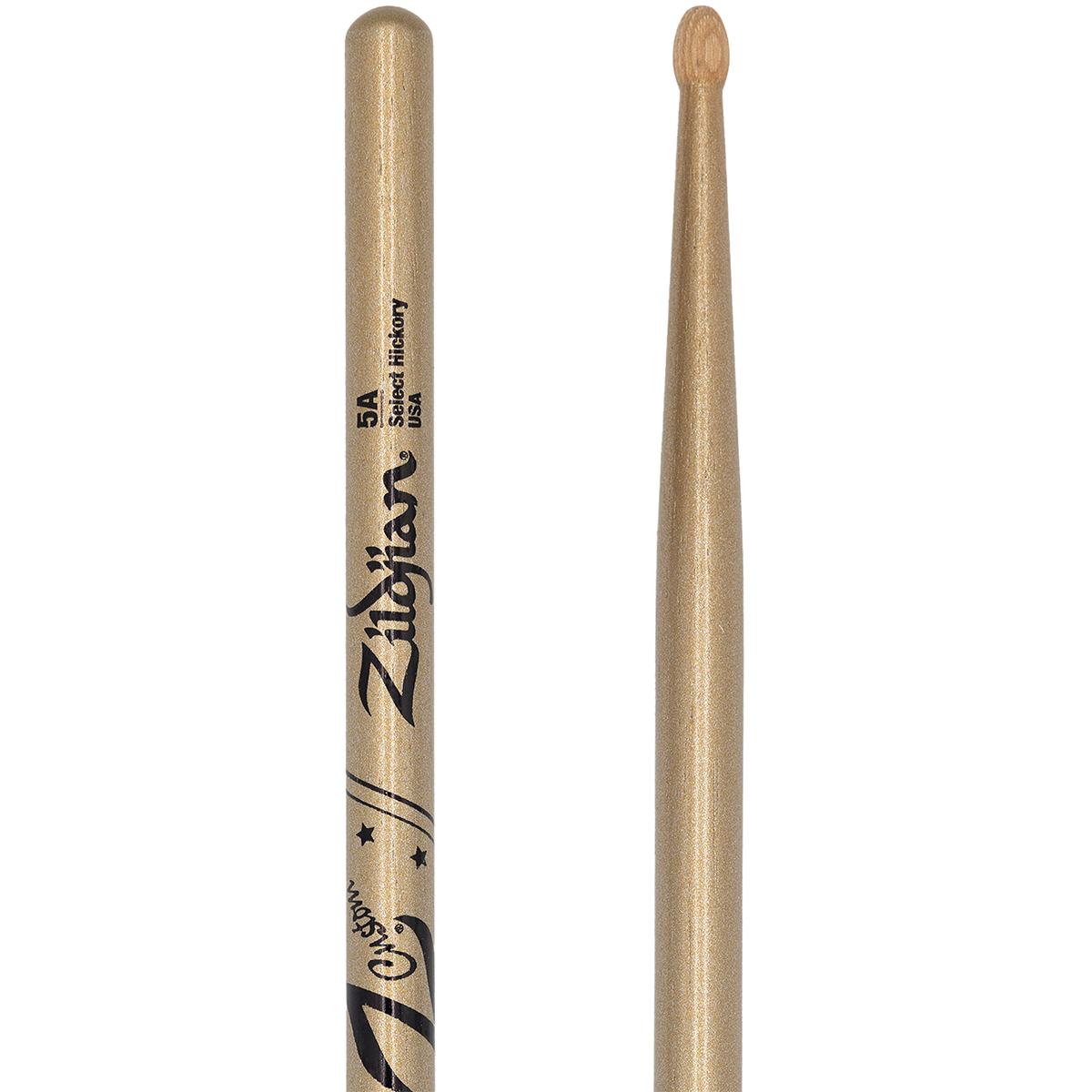 Zildjian Z Custom Limited Edition Wood Tip 5A Drumsticks in Gold Chroma