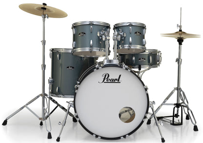 Pearl Roadshow-Plus 5-Piece Drum Kit with Pearl Cymbal Pack in Charcoal Metallic