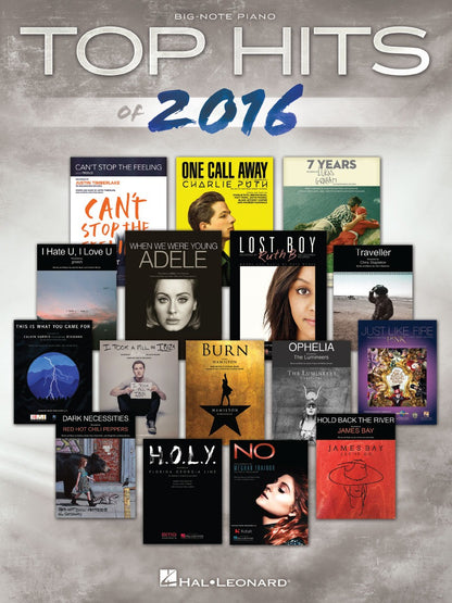 Top Hits of 2016 Big Note Piano