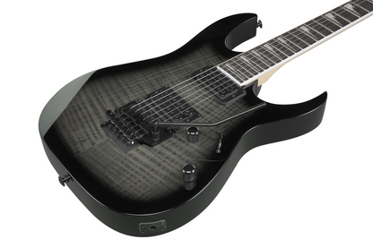 Ibanez GIO GRG320FA Electric Guitar in Transparent Black Sunburst