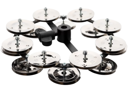 Meinl Percussion HTHH2BK Headliner Series Hihat Tambourine Dual Row Stainless Steel Jingles 5"