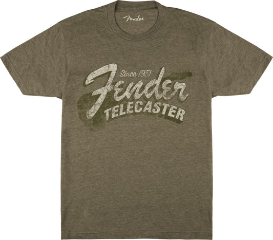 Fender Since 1951 Telecaster L Size T-Shirt in Military Heather Green