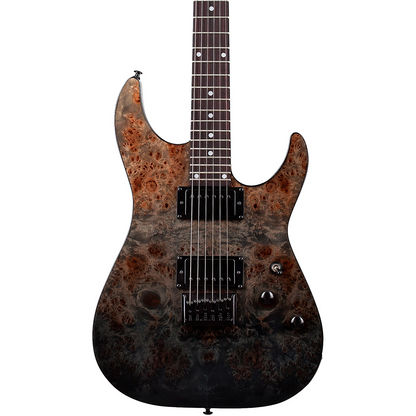 Schecter C-1 Standard Electric Guitar in Black Fade Burst Burl