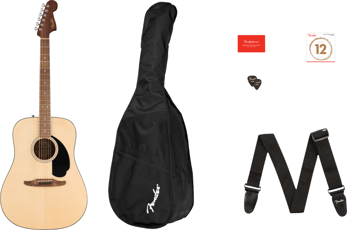 Fender California Standard Redondo Pack in Natural (Inc. Gig Bag, Strap, Picks, Extra strings)