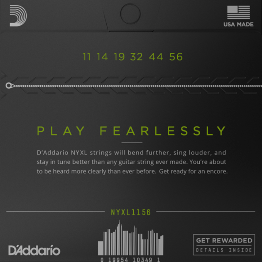 D'Addario NYXL1156 Nickel Wound Electric Guitar Strings Medium Top  Extra Heavy Bottom 11-56 Gauge