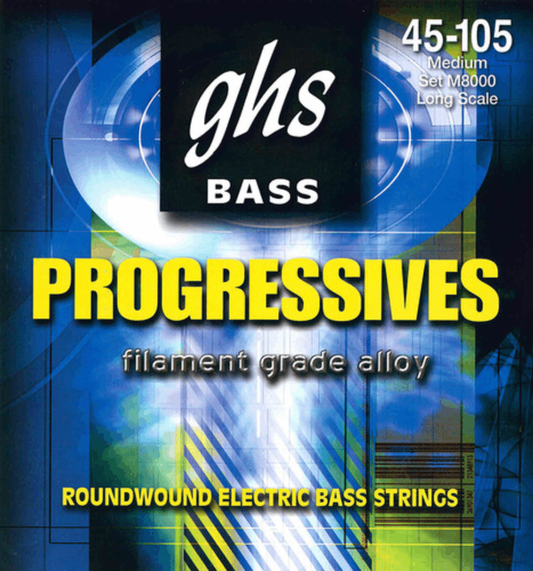 GHS M8000 Bass Progressives Guitar Strings 45-105 Gauge