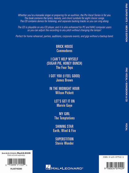 R & B Super Hits Pro Vocal Men's Edition Volume 6 BK/CD