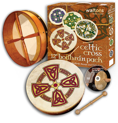 Waltons 12" Kilkenny Cross Bodhran Pack And Beat And DVD