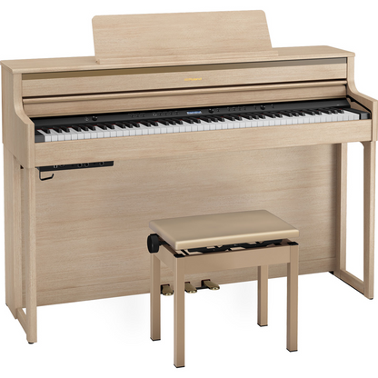 Roland HP704 Home Piano & Stool in Light Amber Oak