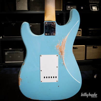 Fender Custom Shop Limited Edition 1964 L-Series Stratocaster Heavy Relic Electric Guitar in Aged Daphne Blue