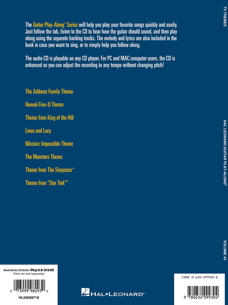 TV Themes Guitar Playalong Volume 45 BK/CD