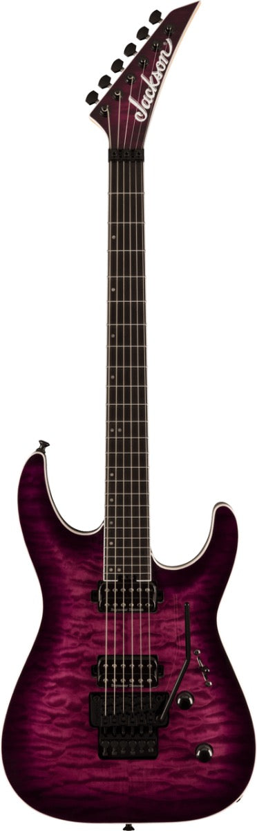 Jackson Pro Plus Series Dinky DKAQ, Ebony Fingerboard in Transparent Purple Burst