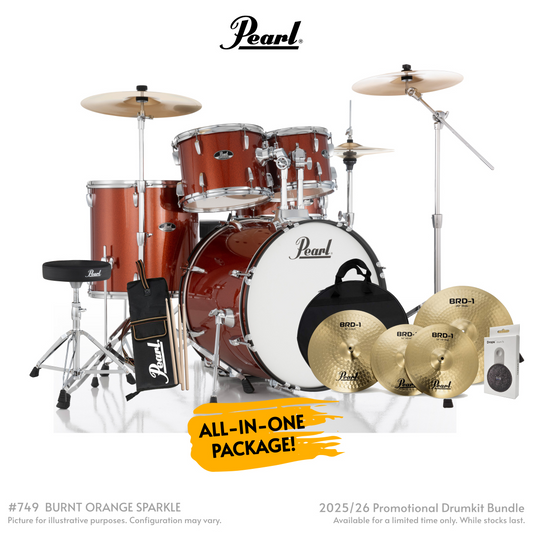 Pearl Roadshow-Plus 5-Piece Drum Kit with Pearl Cymbal Pack in Burnt Orange Sparkle