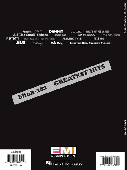 Blink 182 Greatest Hits Easy Guitar