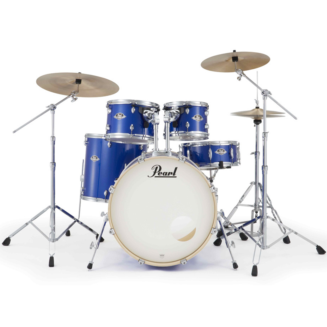 Pearl Export Plus 5-Piece Fusion Plus Drum Kit with Cymbal Pack in Midnight Blue