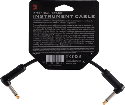 D'Addario 6" American Stage 1/4" Instrument Patch Cable
