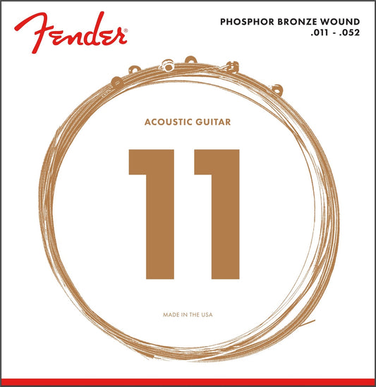 Fender 60CL Phosphor Bronze Acoustic Guitar Strings  Custom Light 11-52 Gauge