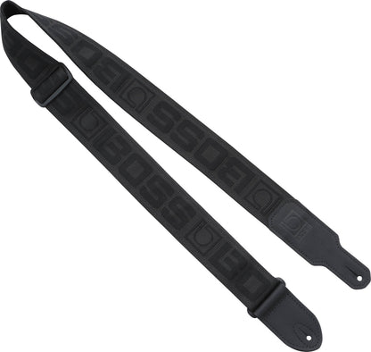 BOSS Monogram Guitar Strap Logo in Black & Black