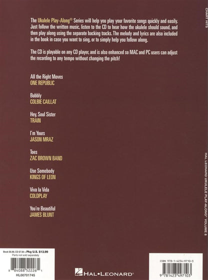 Chart Hits Ukulele Play Along Volume 8 Bk/Cd