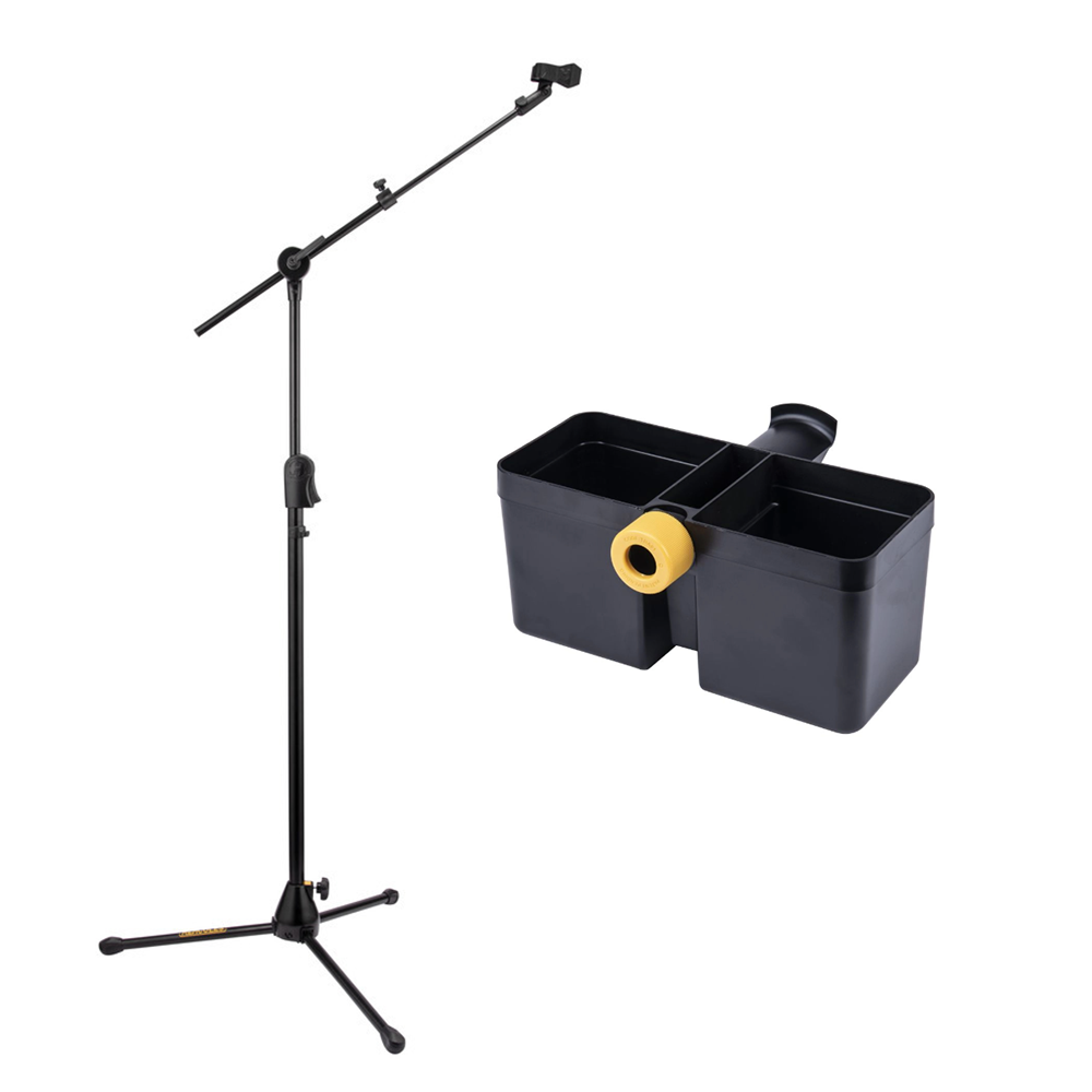 Hercules MS523B PRO EZ Clutch Tripod Hideaway Boom Mic Stand w/ BONUS STAND CUP HOLDER!